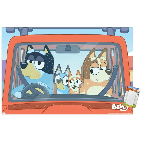 Bluey - Car Ride Wall Poster, 22.375" x 34"