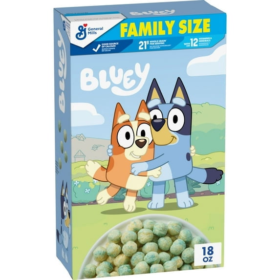 Bluey Cereal, Crispy Corn Cereal Puffs, Made with Whole Grain, Family Size, 18 oz(pack of 2)