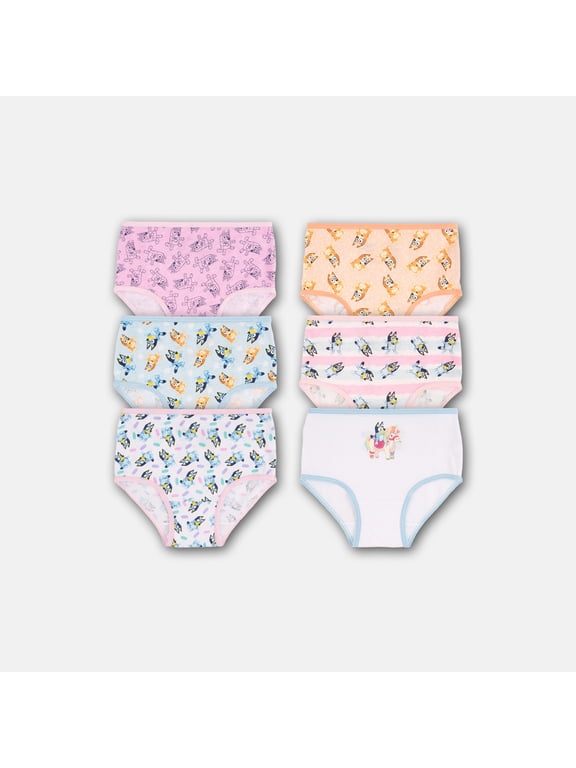 Toddler Girls Underwear Cotton Briefs, Size 2T-4T, 6 Pack