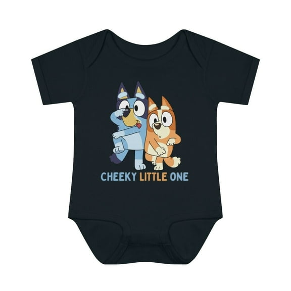 Bluey Cheeky Little One Infant Baby Bodysuit Blue Cartoon Tees, Blue Family Shirt Cute Baby Onesie, BABY BODYSUIT LAT 4424