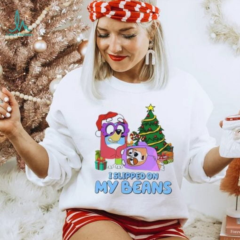 Bluey Christmas Slipped On My Beans, Bluey Christmas Shirt