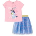 thumbnail image 1 of Bluey Coco Floral Little Girls T-Shirt and Tulle Mesh Skirt Satin Lining Infant to Big Kid, 1 of 5