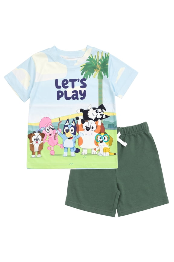 Coco Honey Winton Toddler Boys T-Shirt and Shorts Outfit Set Multicolor / Green 3T