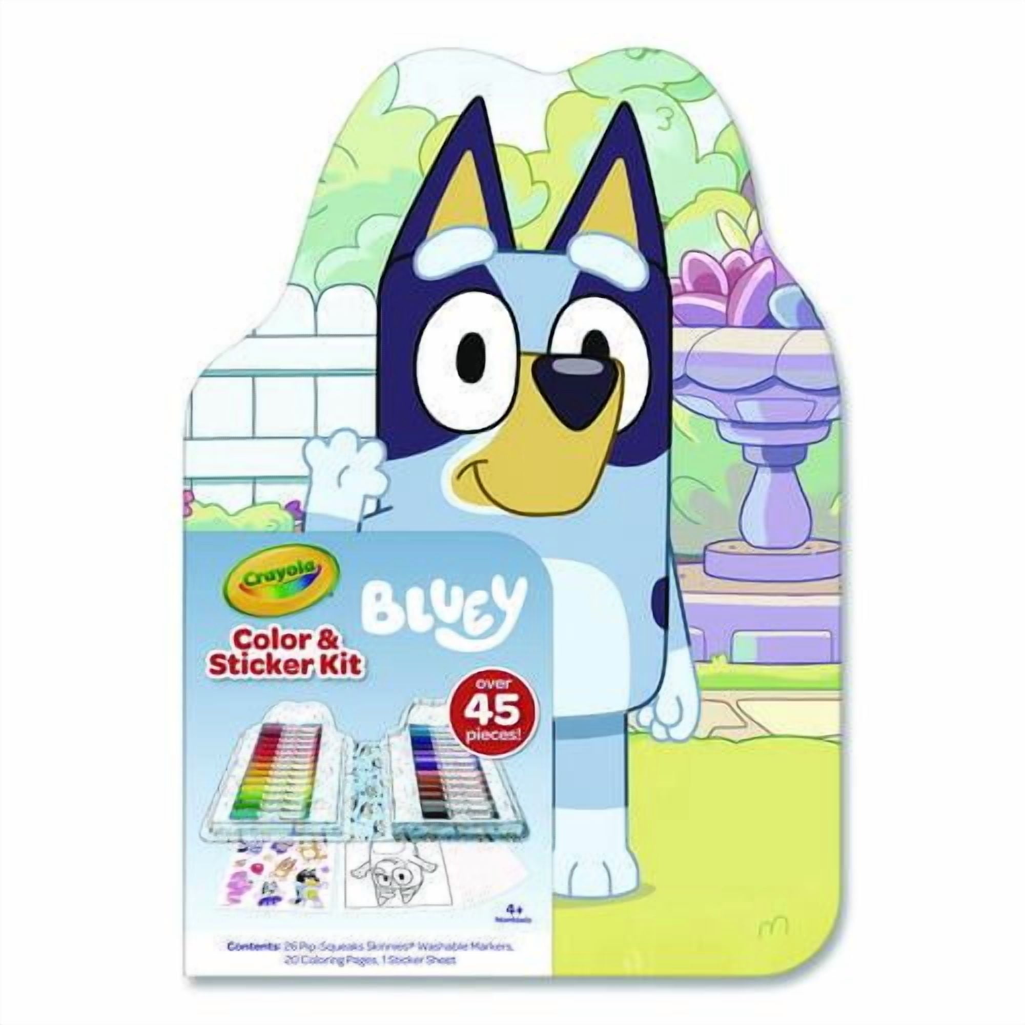 Bluey Color and Sticker Kit, Includes 26 Markers, Ages 5 and Up, 20 ...