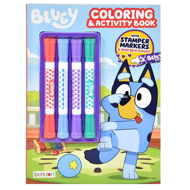 Bluey Coloring & Activity Book With Stamper Markers - Walmart Business ...
