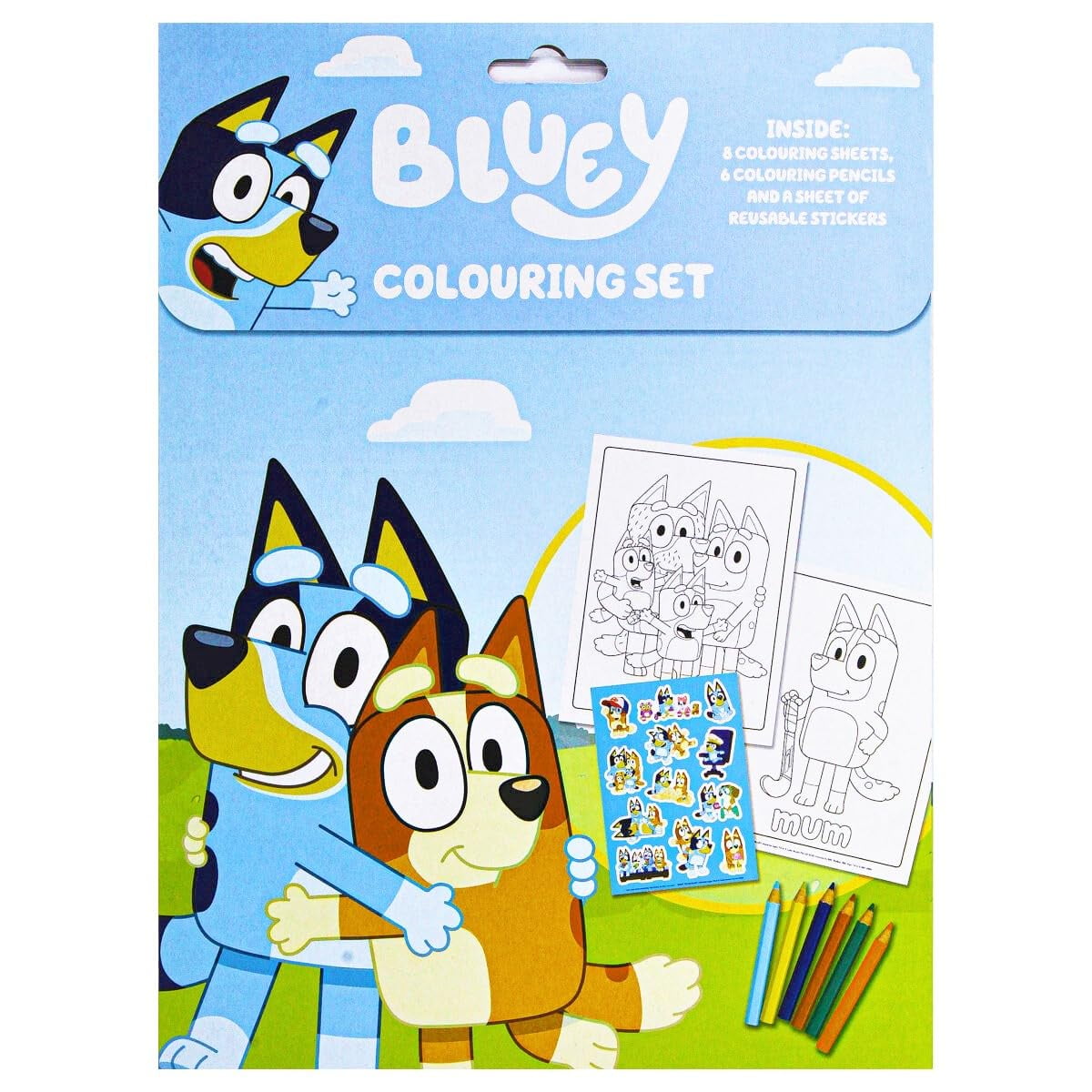 Bluey Colouring Set Childrens Activity Stickers Stocking Filler Gift ...