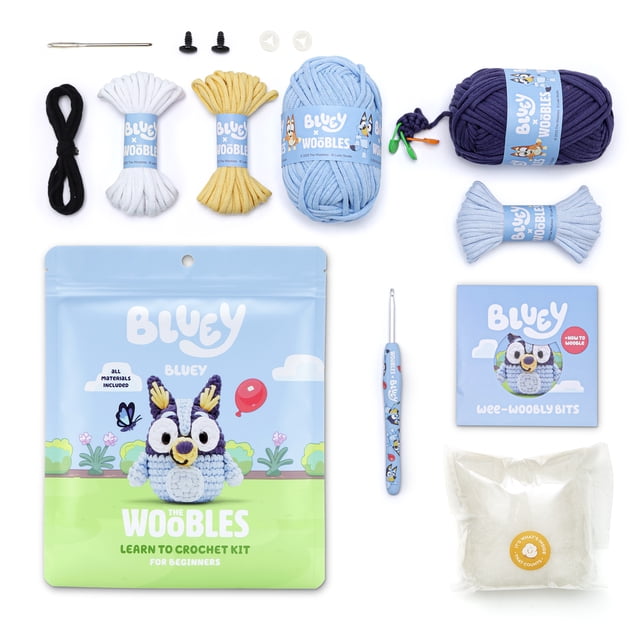 The Woobles Beginner Crochet Amigurumi Kit – Bluey, Learn to Crochet