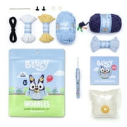 مجموعة Woobles Beginner Crochet Amigurumi Kit Bluey، مجموعة تعلم حرفة الشخصيات للأطفال والكبار