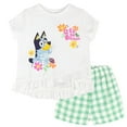 thumbnail image 1 of Bluey Crossover T-Shirt and Shorts Outfit Set Gingham Toddler to Little Kid, 1 of 3