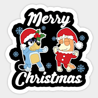 Bluey Dad And Mum On Christmas Sticker Bluey Stickers For Kids, Bluey ...