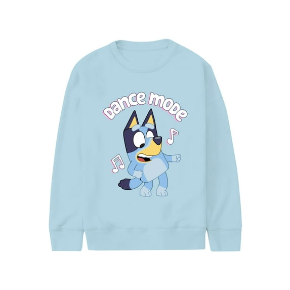 Bluey Dance Mode, Girls Apparel Graphic Long Sleeve Sweatshirt, Sizes 4-16