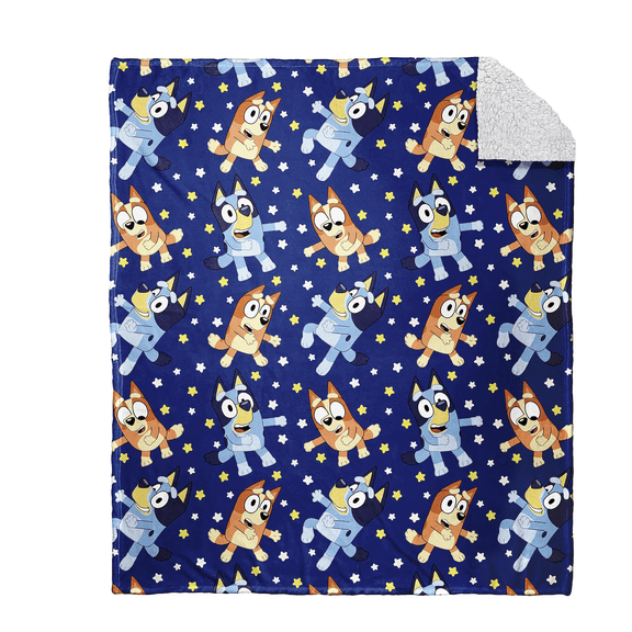 Bluey Dance Party Silk Touch Sherpa Throw Blanket