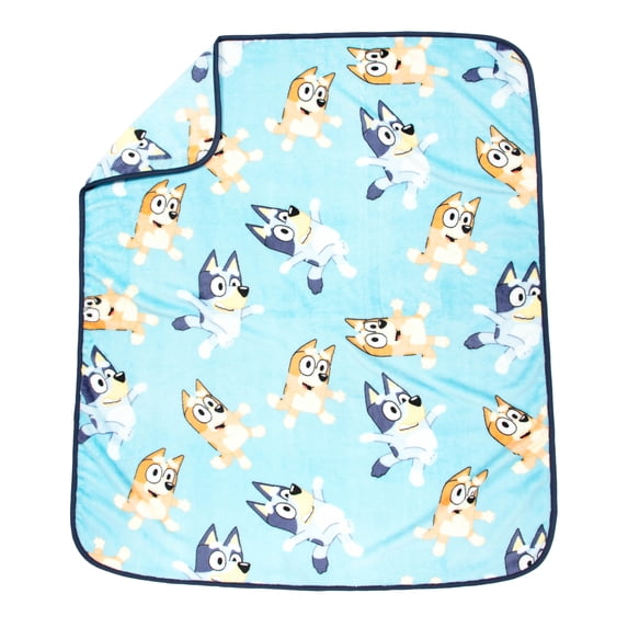 Bluey Dance Party Sky Blue Microfiber Throw, 40 in x 50 in