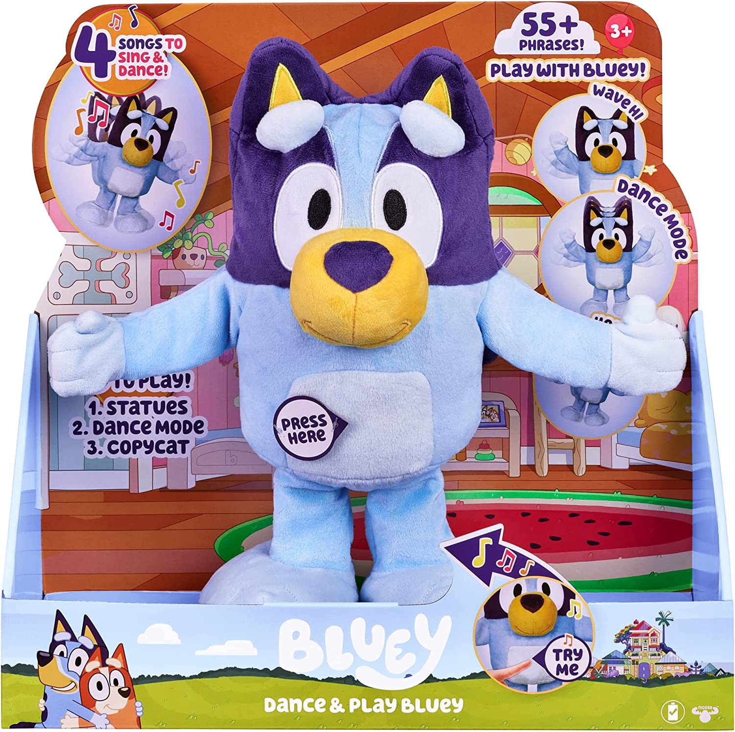 Bluey, Dance and Play 14 inch Animated Plush with Phrases and Songs, Preschool, Ages 3+ - image 1 of 5