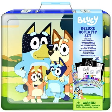 Bluey Deluxe Activity Art Set with Metal Carrying Case, for Boys and Girls, Over 200 Pieces, Multi-Color
