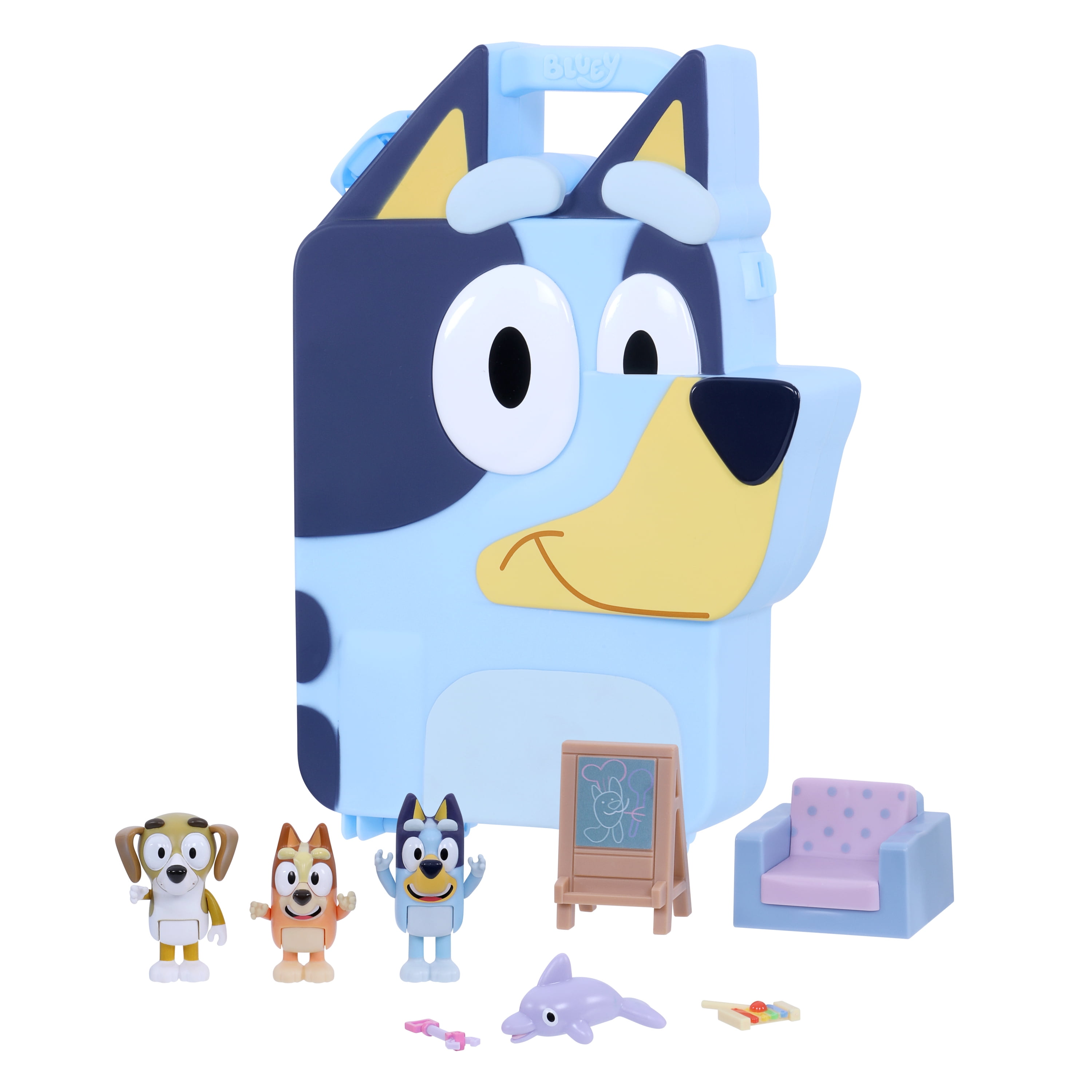 Bluey Deluxe Collector Case, Box Toy Action, 2.5-3 inch Figures