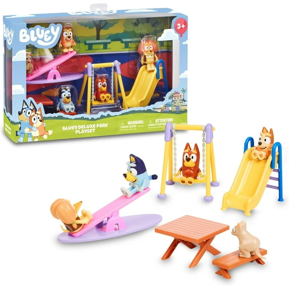 Bluey Deluxe Park Playset with 5 Series Character Figures