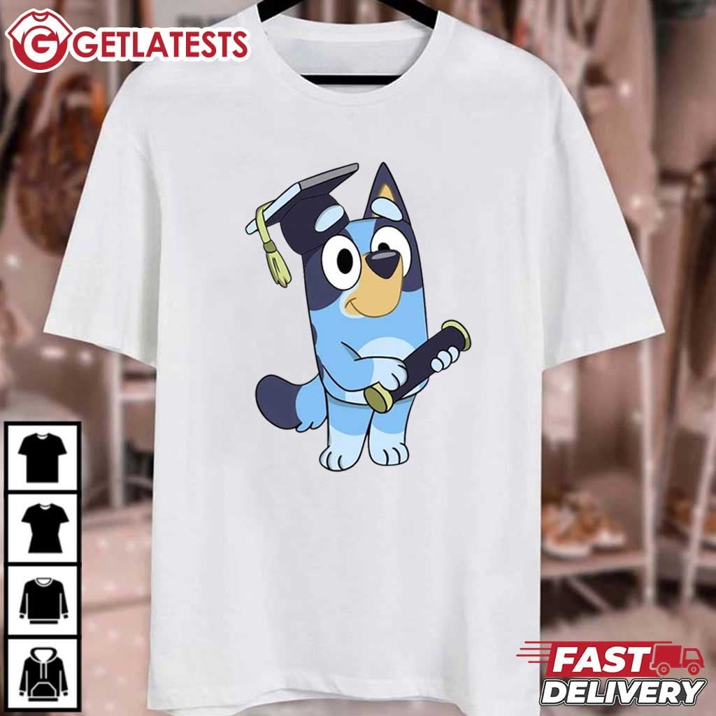 Bluey Dog Graduate Cute Preschool Graduation Gift T-Shirt,Ash Grey ...