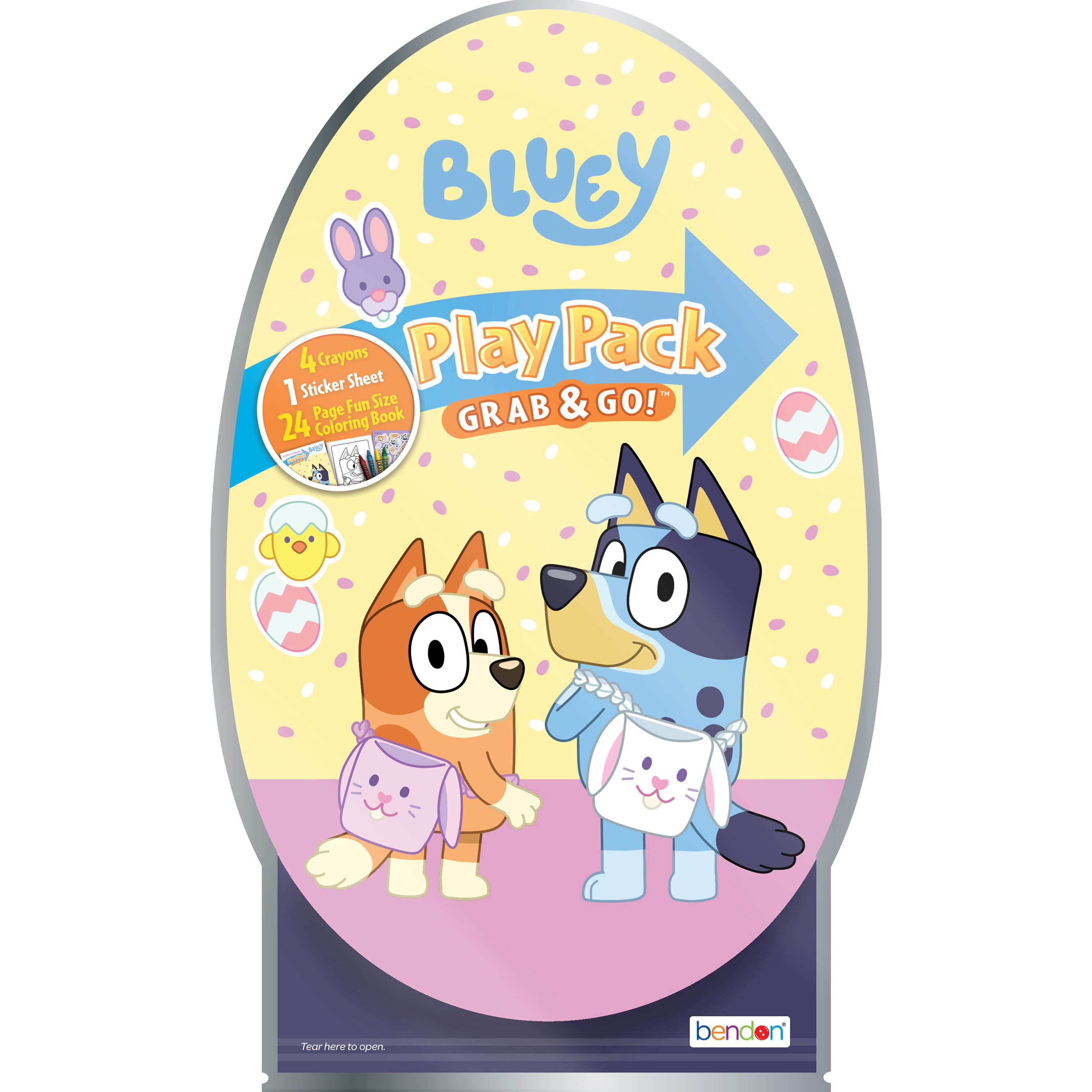 None Bluey Easter Shaped Play Pack with 24 Page Mini Coloring Book