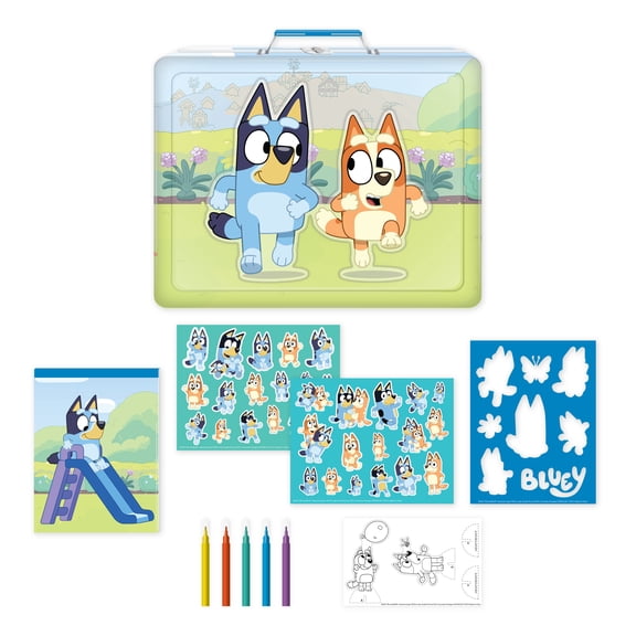 Bluey Embossed Tin Activity Set, 14 Pieces