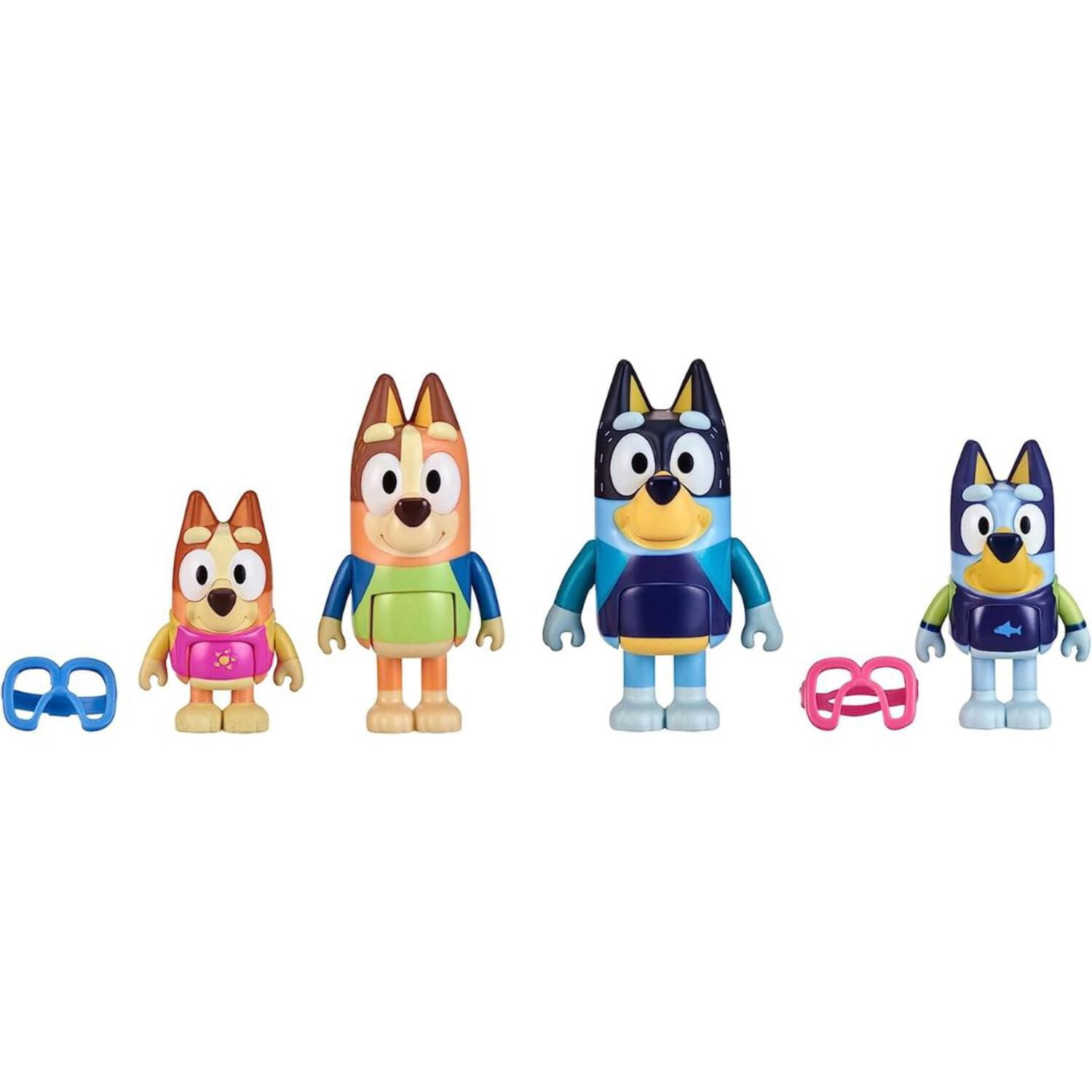 Bluey & Family Beach Day 4 Pack of 2.5-3" Possable Figures