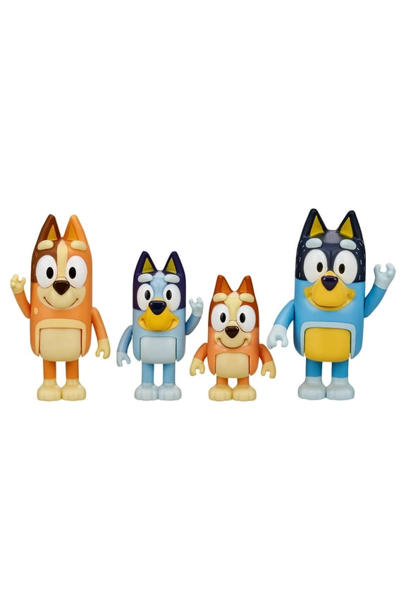 Family Figure 4-Pack, with Mum Dad Bingo Bluey, Toys for Kids 3-6 Years