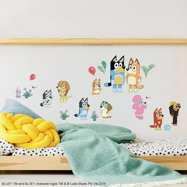 Bluey Family & Friends Peel and Stick Wall Decals for Kids