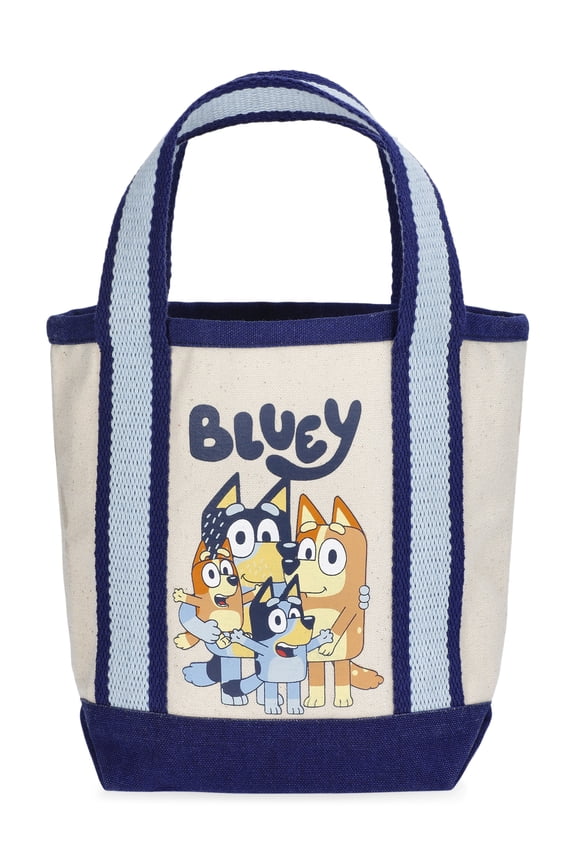 Bluey Kids' 8" Cotton Canvas Mini Tote Bag, Bluey