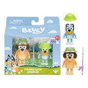 Bluey Fishing with Grandad Figure 2 Pack , 2.5 Inch Figures with Accessories, Ages 3+, Toddler Toys