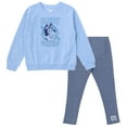 thumbnail image 1 of Bluey Fleece Varsity Drop Shoulder Pullover Sweatshirt and Ribbed Leggings Outfit Set Toddler to Big Kid, 1 of 5