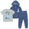 thumbnail image 1 of Bluey Fleece Waffle Knit Pullover Hoodie T-Shirt and Jogger Pants 3 Piece Outfit Set Toddler, 1 of 5