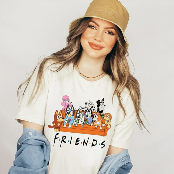 Bluey Friends T-shirt, Fourth of July, Independence Day, Bluey 4th of July, Party In The USA Shirt,Natural color,size L