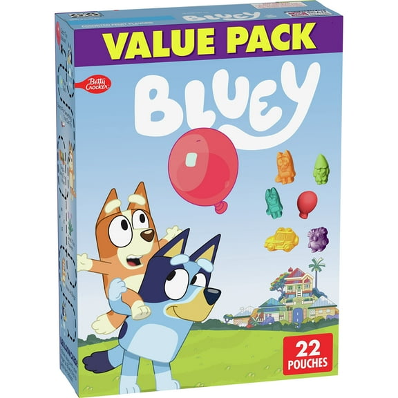 Bluey Fruit Flavored ZS23 Snacks, Treat Pouches, Gluten Free, 22 ct