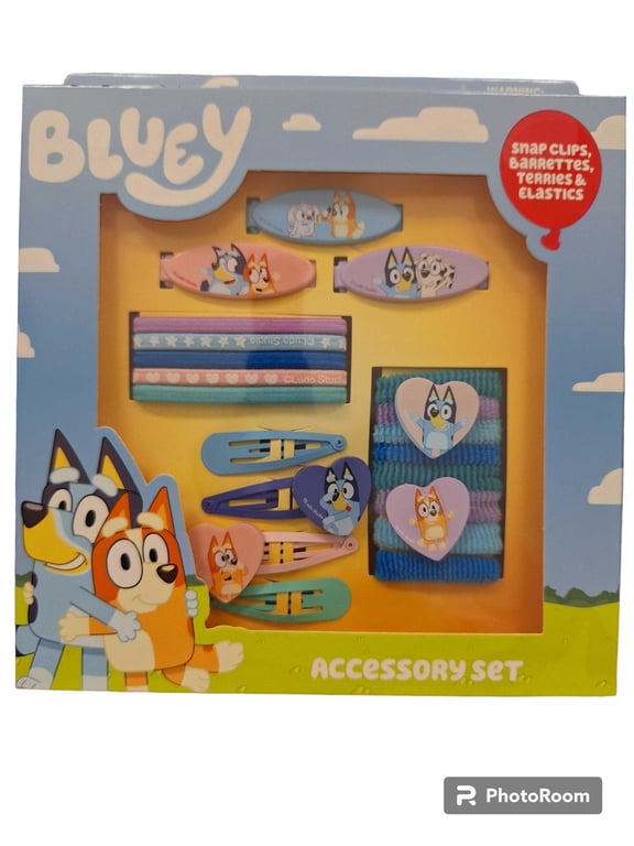 Bluey Fun Hair Accessory Set, Blue, 20 ct