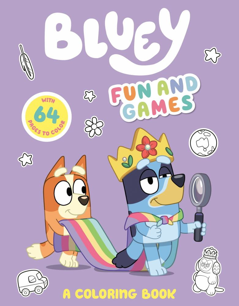 Bluey: Fun and Games: a Coloring Book, 64 pages (Paperback)