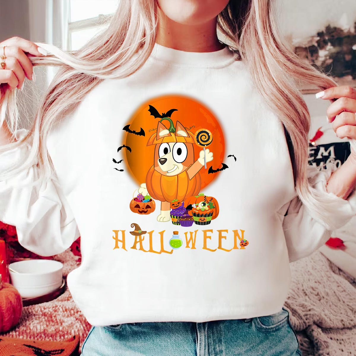Bluey Funny Halloween Anime Dog Shirt, Cute Dog Halloween Tee