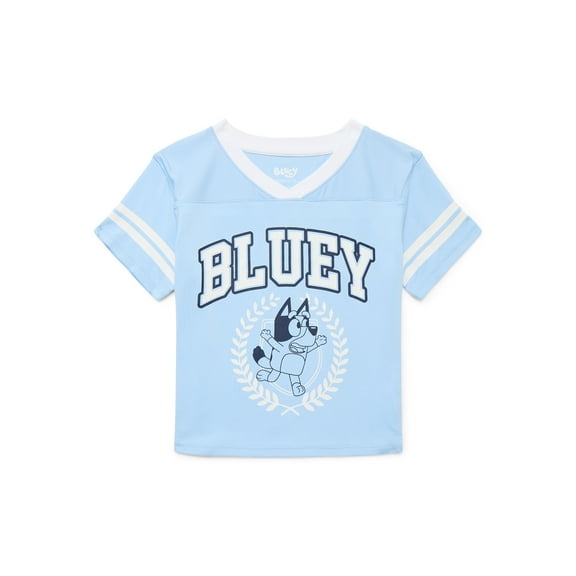 Bluey Girl's Active Jersey Top with Short Sleeves, Sizes 4-12