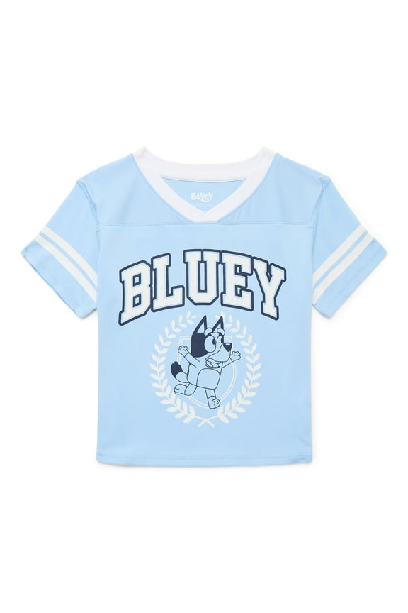 Bluey Girl's Active Jersey Top with Short Sleeves, Sizes 4-12