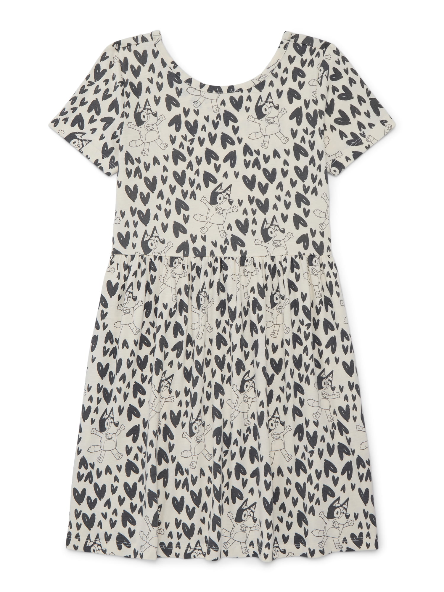 Bluey Girls Print Skater Dress with Short Sleeves, Sizes 4-12 - Walmart.com