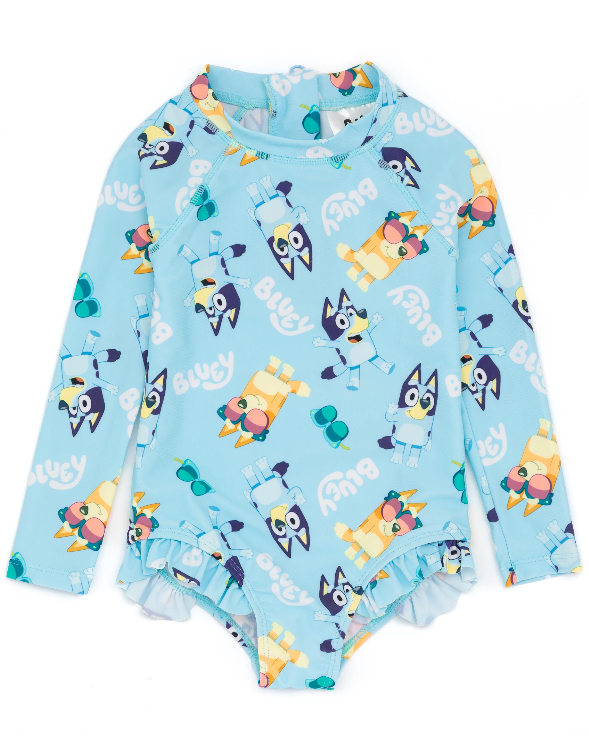 Bluey Girls Blue 1 Piece Swimming Costume