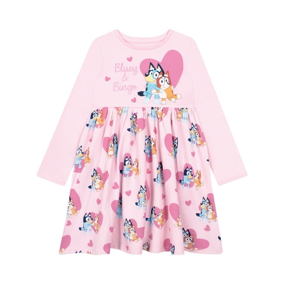 Bluey Girls Bluey And Bingo Dress Pink Sizes 2T-8