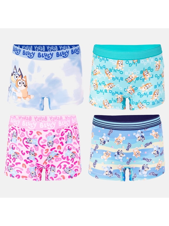 Bluey Girls Boyshort Character Underwear, 4-Pack, Size 4-10