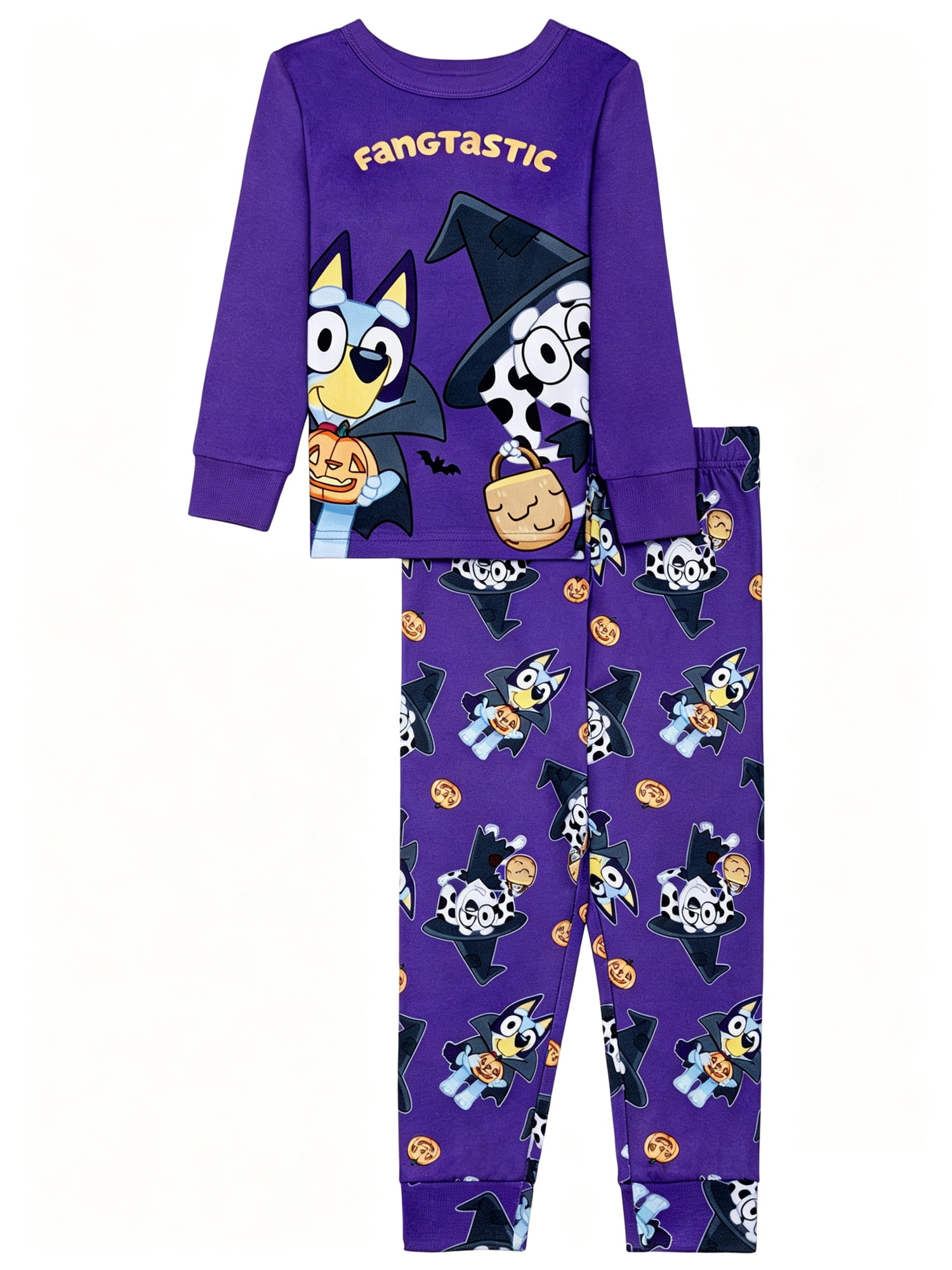 Bluey Girls Halloween Long Sleeve Top and Pant Pajama Set, 2-Piece, Sizes 4-10