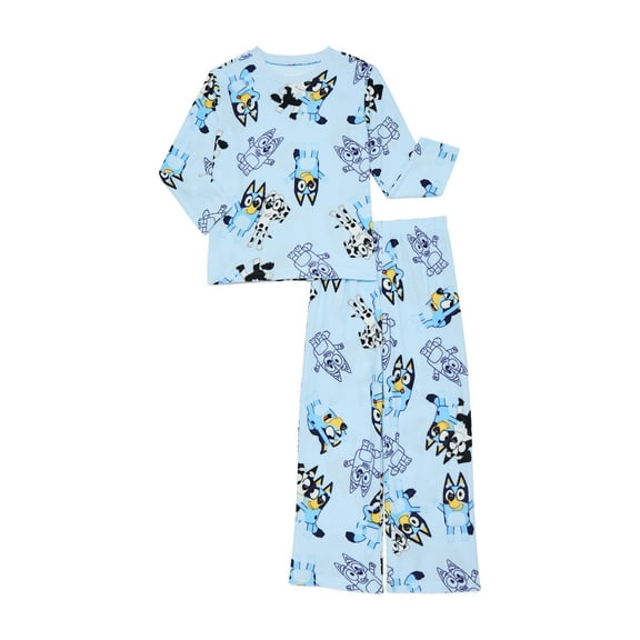 Bluey Girls Long Sleeve Top and Pants Pajama Set, 2-Piece, Sizes 4-12