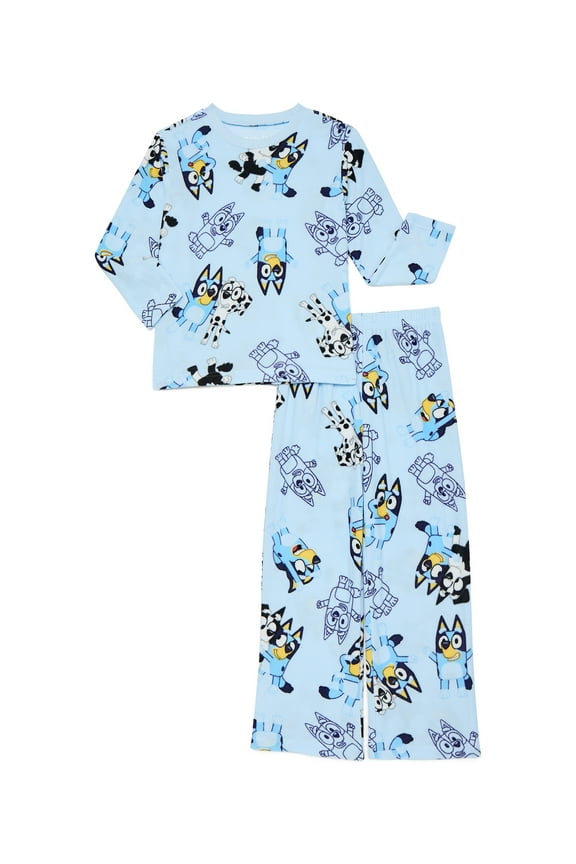 Bluey Girls Holiday Long Sleeve Top and Pants Pajama Set, 2-Piece, Sizes 4-12