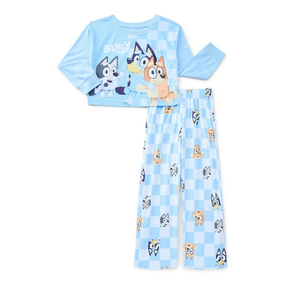 Bluey Girls Long Sleeve Top and Pants Pajama Set, 2-Piece, Sizes 4-12