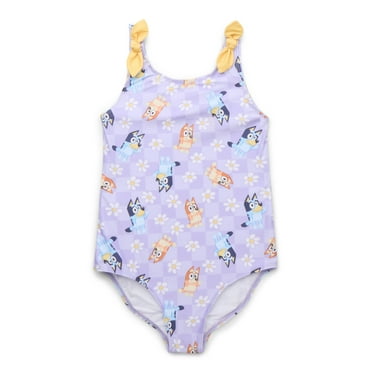 Bluey Girls One Piece Swimsuit with UPF 50+, Sizes 4-12