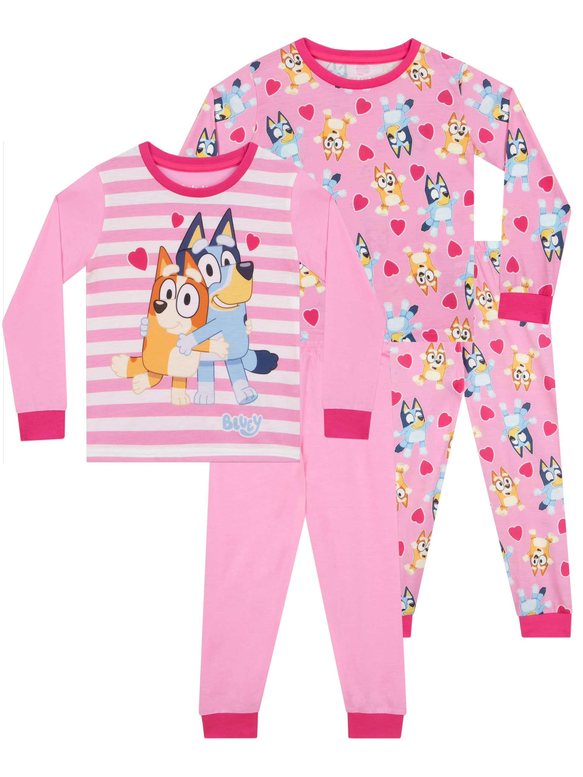 Bluey Girls Pajamas 2 Pack Pink Sizes 2T - 8