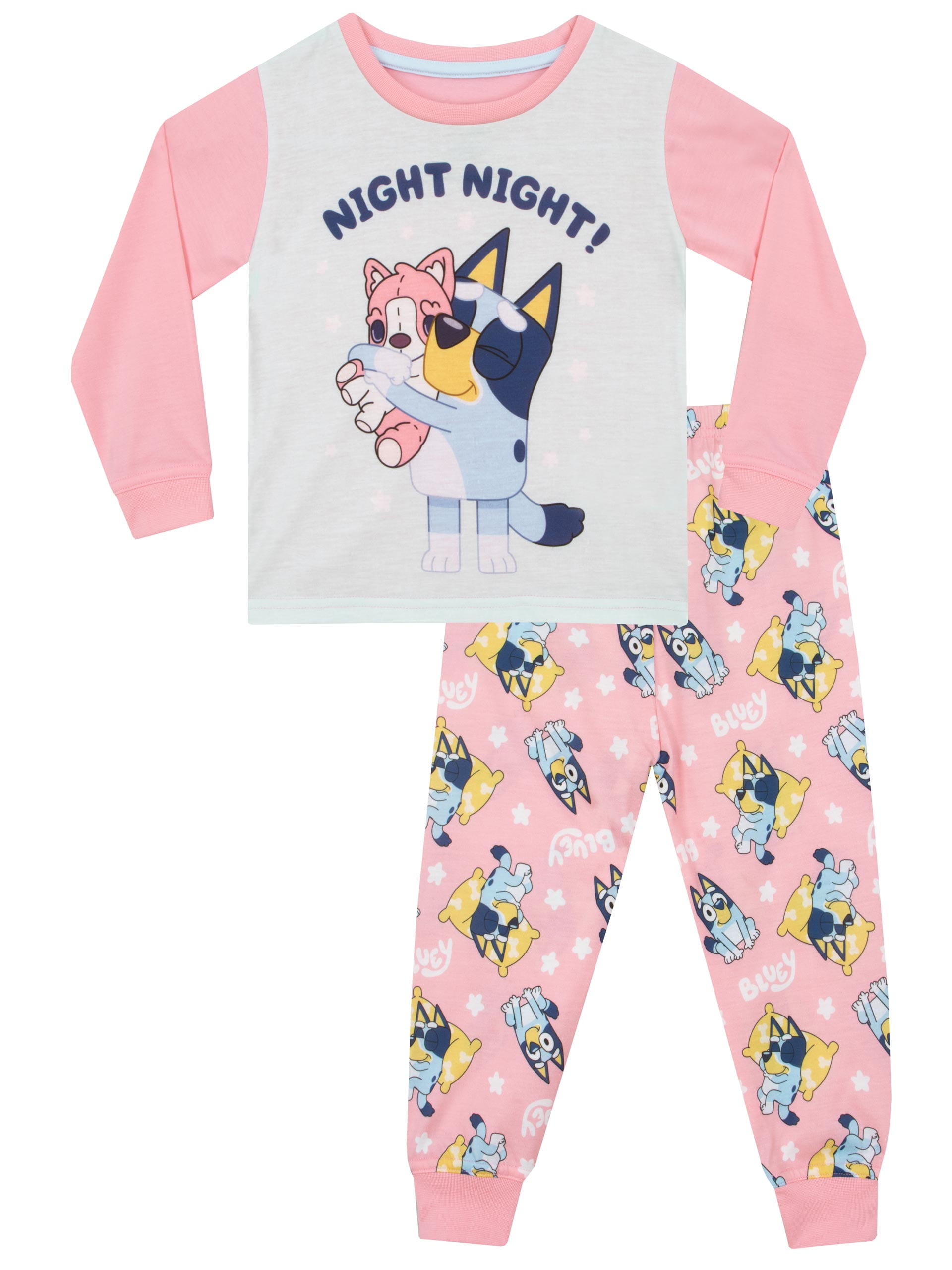 Bluey Girls Pajamas Pink Sizes 2T 8 Walmart