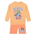 thumbnail image 1 of Bluey Girls Sweatshirt And Shorts Set Orange Sizes 2T-10, 1 of 6